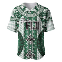 Bula Fiji Vintage Baseball Jersey Phthalo Green Masi Motifs
