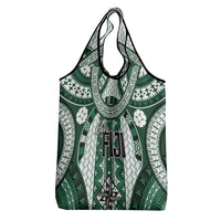 Bula Fiji Vintage Grocery Bag Phthalo Green Masi Motifs
