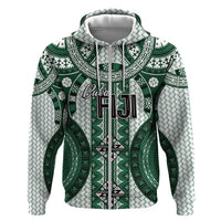 Bula Fiji Vintage Hoodie Phthalo Green Masi Motifs