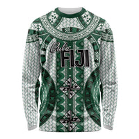 Bula Fiji Vintage Long Sleeve Shirt Phthalo Green Masi Motifs