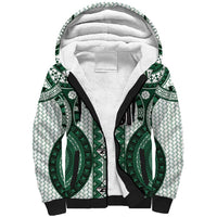 Bula Fiji Vintage Sherpa Hoodie Phthalo Green Masi Motifs