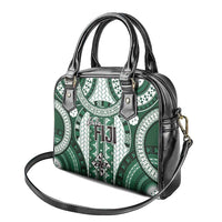 Bula Fiji Vintage Shoulder Handbag Phthalo Green Masi Motifs