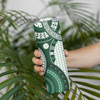 Bula Fiji Vintage Skinny Tumbler Phthalo Green Masi Motifs