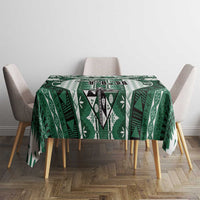 Bula Fiji Vintage Tablecloth Phthalo Green Masi Motifs