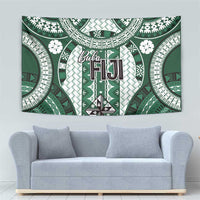 Bula Fiji Vintage Tapestry Phthalo Green Masi Motifs