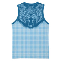 Hawai'i Paniolo Motif Deep Blue Basketball Jersey Floral Palaka Print LT7 - Polynesian Pride