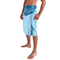 Hawai'i Paniolo Motif Deep Blue Lavalava Floral Palaka Print LT7 - Polynesian Pride