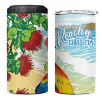 Have A Very Beach Christmas 4 in 1 Can Cooler Tumbler Parrot By Lehua Flower - Polynesian Pride