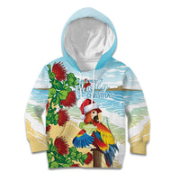 Have A Very Beach Christmas Kid Hoodie Parrot By Lehua Flower - Polynesian Pride