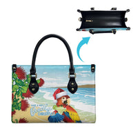 Have A Very Beach Christmas Leather Bag Parrot By Lehua Flower - Polynesian Pride