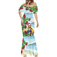 Have A Very Beach Christmas Mermaid Dress Parrot By Lehua Flower LT7 - Polynesian Pride