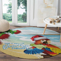 Have A Very Beach Christmas Round Carpet Parrot By Lehua Flower - Polynesian Pride