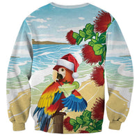 Have A Very Beach Christmas Sweatshirt Parrot By Lehua Flower - Polynesian Pride