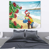 Have A Very Beach Christmas Tapestry Parrot By Lehua Flower - Polynesian Pride