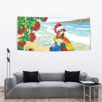 Have A Very Beach Christmas Tapestry Parrot By Lehua Flower - Polynesian Pride