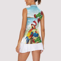 Have A Very Beach Christmas Women Sleeveless Polo Shirt Parrot By Lehua Flower - Polynesian Pride