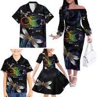 Personalised Polynesian Memorial Family Matching Off The Shoulder Long Sleeve Dress and Hawaiian Shirt Your Wings Were Ready But My Heart Was Not LT7 - Polynesian Pride