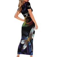 Personalised Polynesian Memorial Family Matching Short Sleeve Bodycon Dress and Hawaiian Shirt Your Wings Were Ready But My Heart Was Not LT7 - Polynesian Pride