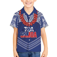 Toa Samoa Rugby Custom Family Matching Off The Shoulder Long Sleeve Dress and Hawaiian Shirt Ulafala Mix Nifo'oti - Polynesian Pride