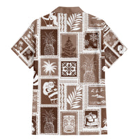 Hawaii Christmas Retro Patchwork Family Matching Mermaid Dress and Hawaiian Shirt Brown LT7 - Polynesian Pride