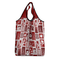 Hawaii Christmas Retro Patchwork Grocery Bag Red