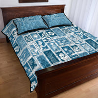 Hawaii Christmas Retro Patchwork Quilt Bed Set Aquamarine LT7 - Polynesian Pride