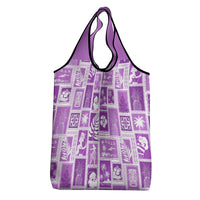 Hawaii Christmas Retro Patchwork Grocery Bag Violet