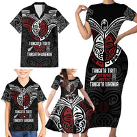 Maori Hongi Toitu Te Tiriti Family Matching Short Sleeve Bodycon Dress and Hawaiian Shirt Tangata Tiriti Stand With Tangata Whenua