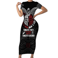 Maori Hongi Toitu Te Tiriti Family Matching Short Sleeve Bodycon Dress and Hawaiian Shirt Tangata Tiriti Stand With Tangata Whenua