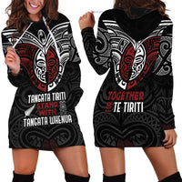 Maori Hongi Toitu Te Tiriti Hoodie Dress Tangata Tiriti Stand With Tangata Whenua