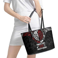 Maori Hongi Toitu Te Tiriti Leather Tote Bag Tangata Tiriti Stand With Tangata Whenua