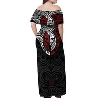 Maori Hongi Toitu Te Tiriti Off Shoulder Maxi Dress Tangata Tiriti Stand With Tangata Whenua LT7 - Polynesian Pride