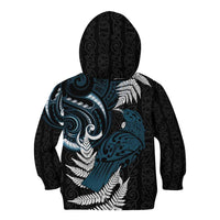 New Zealand Tui Bird Kid Hoodie Maori Kowhaiwhai
