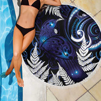 New Zealand Maori Matariki Beach Blanket Tui Bird Galaxy