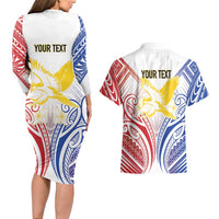 Philippines Tribal Sun Personalized Couples Matching Long Sleeve Bodycon Dress and Hawaiian Shirt Hunting Eagle