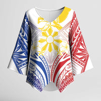 Philippines Tribal Sun Personalized Kimono Sleeve Blouse Hunting Eagle