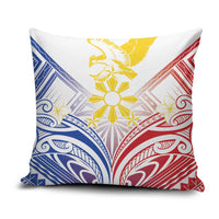 Philippines Tribal Sun Pillow Cover Hunting Eagle