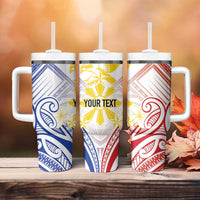 Philippines Tribal Sun Personalized Tumbler With Handle Hunting Eagle