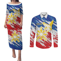 Personalized Filipino Sun and Stars Couples Matching Puletasi and Long Sleeve Button Shirt Grunge Vibes