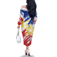 Personalized Filipino Sun and Stars Family Matching Off The Shoulder Long Sleeve Dress and Hawaiian Shirt Grunge Vibes LT7 - Polynesian Pride