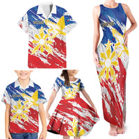 Personalized Filipino Sun and Stars Family Matching Tank Maxi Dress and Hawaiian Shirt Grunge Vibes LT7 - Polynesian Pride