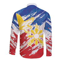 Personalized Filipino Sun and Stars Long Sleeve Button Shirt Grunge Vibes