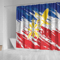 Filipino Sun and Stars Shower Curtain Grunge Vibes