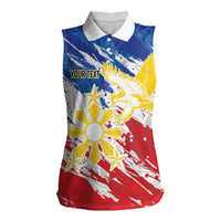 Personalized Filipino Sun and Stars Women Sleeveless Polo Shirt Grunge Vibes