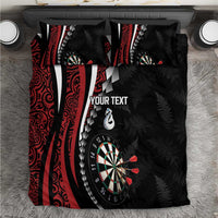 Personalized New Zealand Darts Bedding Set Kowhaiwhai Whero Koiri - Manaia