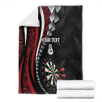 Personalized New Zealand Darts Blanket Kowhaiwhai Whero Koiri - Manaia