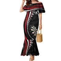 Personalized New Zealand Darts Family Matching Mermaid Dress and Hawaiian Shirt Kowhaiwhai Whero Koiri - Manaia