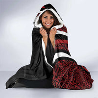 Personalized New Zealand Darts Hooded Blanket Kowhaiwhai Whero Koiri - Manaia