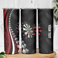Personalized New Zealand Darts Skinny Tumbler Kowhaiwhai Whero Koiri - Manaia LT7 - Polynesian Pride