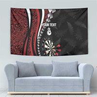 Personalized New Zealand Darts Tapestry Kowhaiwhai Whero Koiri - Manaia